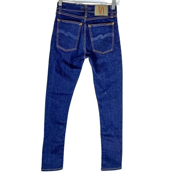 Nudie Jeans Skinny Lin Deep Indigo sz 25 x 30 - Picture 3 of 12